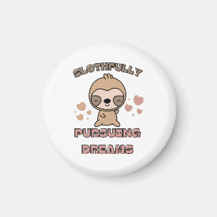 Kawaii Sloth Animal Pun Magnet