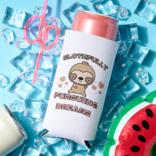 Kawaii Sloth Animal Pun Seltzer Can Cooler