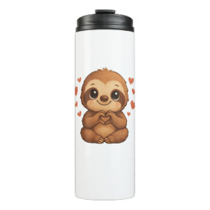 Kawaii Sloth Hearts Cute Sloth Lover Long Sleeve T Thermal Tumbler