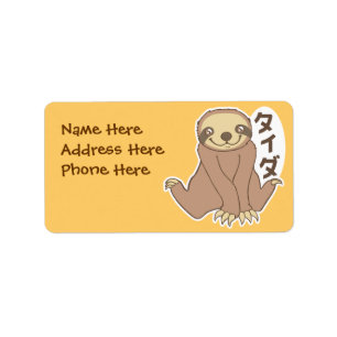 Kawaii Sloth Label