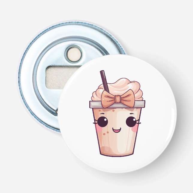 Kawaii Smiling Frappe Bottle Opener (Front)