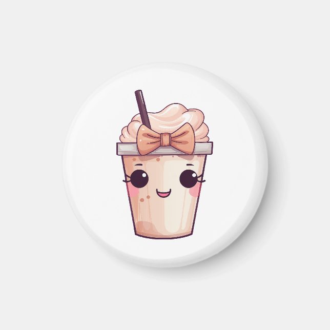 Kawaii Smiling Frappe Magnet (Front)