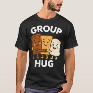 Kawaii S'Mores Campfire Group Hug Camping T-Shirt
