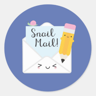 Kawaii Snail Mail Classic Round Sticker