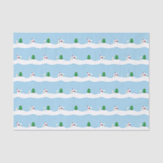 Kawaii Snow Day with Bunny & Bear Christmas Tissue Paper