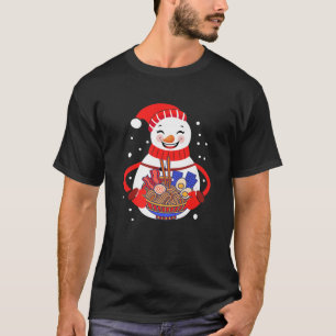 Kawaii Snowman Christmas Funny T-Shirt