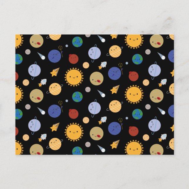 Kawaii Solar System Postcard (Front)