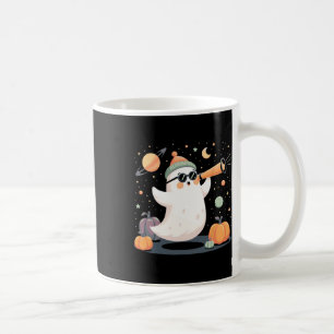 Kawaii Space Ghost Telescope Spooky Halloween Pump Coffee Mug