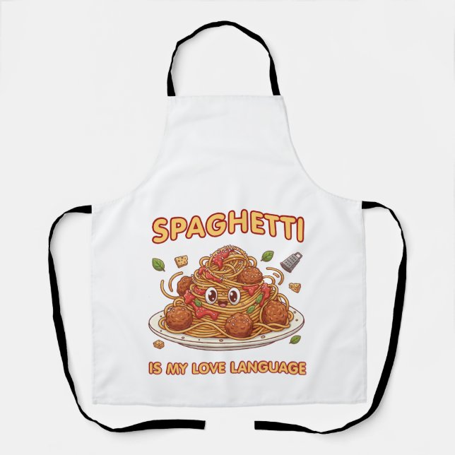 Kawaii Spaghetti Love Language Art  Apron (Front)