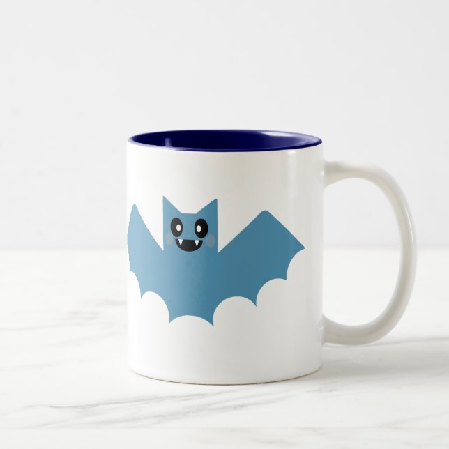 KAWAII SPOOKY BAT Two-Tone COFFEE MUG (Right)