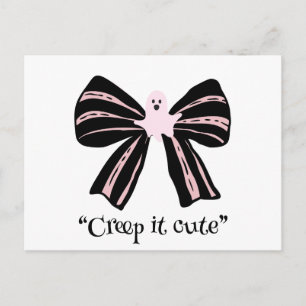 Kawaii Spooky Bow, cute halloween Postcard