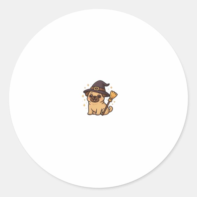 Kawaii Spooky Season Dog � Halloween Pup Classic T Classic Round Sticker (Front)