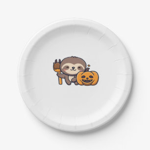 kawaii spooky sloth Classic T-Shirt Paper Plate