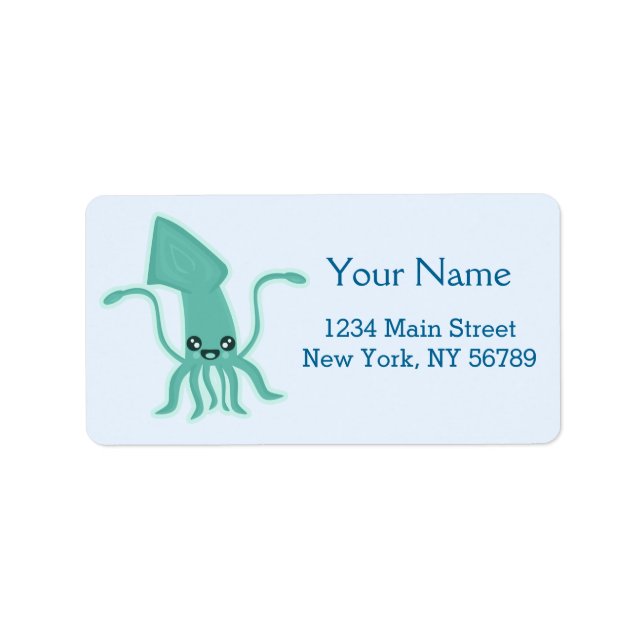 Kawaii Squid Label (Front)