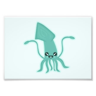 Kawaii Squid Photo Print