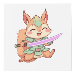 Kawaii Squirrel Samurai. Cube