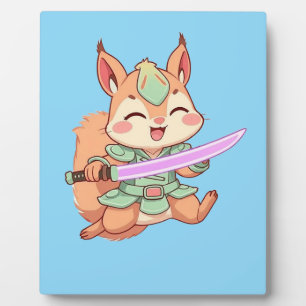 Kawaii Squirrel Samurai. Plaque