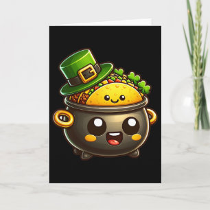 Kawaii St Patricks' Day Pot O Tacos Irish Mexican  Card