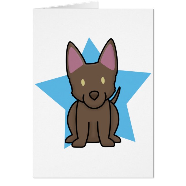 Kawaii Star Australian Kelpie Card (Front)