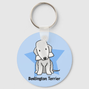 Kawaii Star Bedlington Terrier Keychain