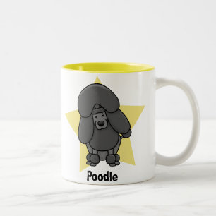 Kawaii Star Black Poodle Two-Tone Coffee Mug