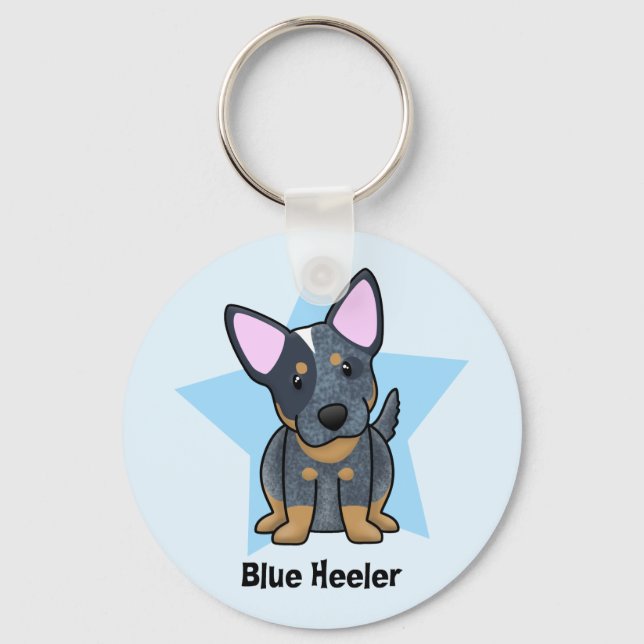 Kawaii Star Blue Heeler Keychain (Front)