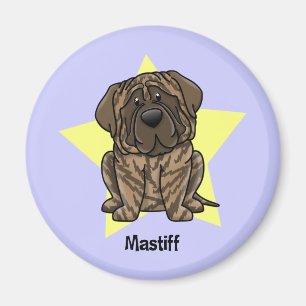 Kawaii Star Brindle Mastiff Magnet