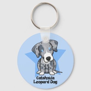 Kawaii Star Catahoula Leopard Dog Keychain