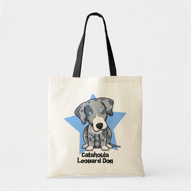 Kawaii Star Catahoula Leopard Dog Tote Bag (Front)
