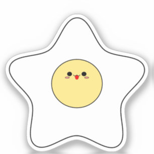 Kawaii Star Fried Egg Vinyl Sticker