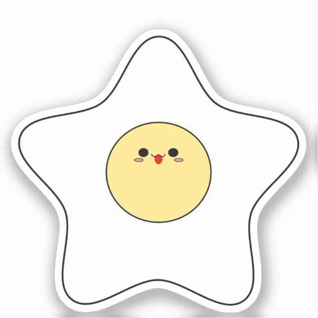 Kawaii Star Fried Egg Vinyl Sticker (Front)