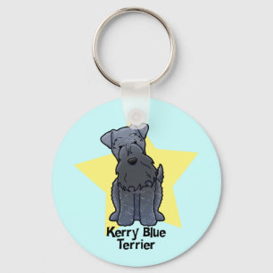 Kawaii Star Kerry Blue Terrier Keychain