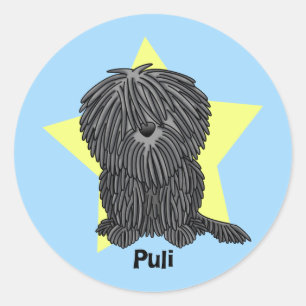 Kawaii Star Puli Classic Round Sticker