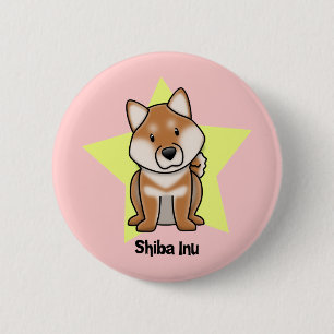 Kawaii Star Shiba Inu 2 Inch Round Button
