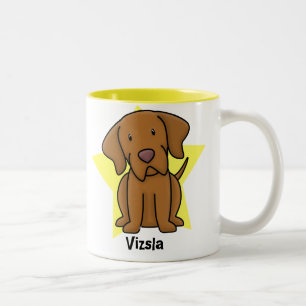 Kawaii Star Vizsla Two-Tone Coffee Mug