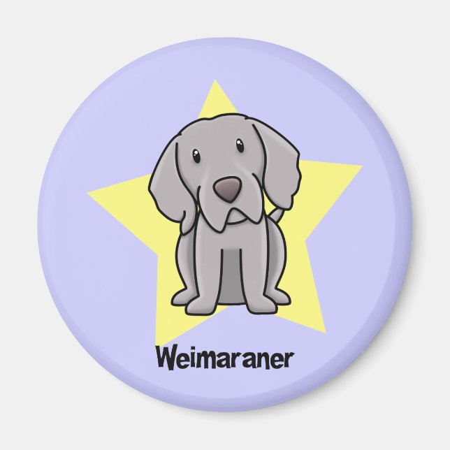 Kawaii Star Weimaraner Magnet (Front)