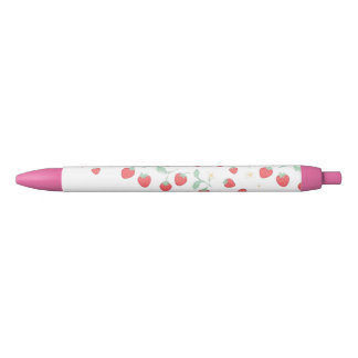 Kawaii Strawberry Aesthetic Pen - Cute Pink School