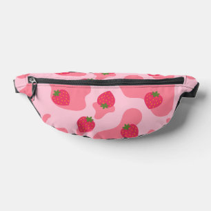kawaii strawberry cow pattern  fanny pack