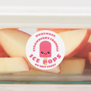 Kawaii Strawberry Crumble Ice Pops