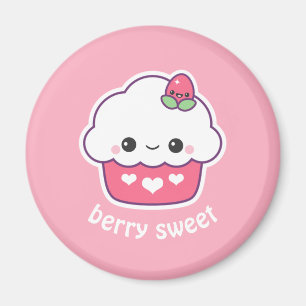 Kawaii Strawberry Cupcake Magnet
