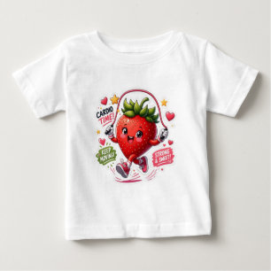 Kawaii Strawberry Jump Rope Fitness Sticker Baby T-Shirt