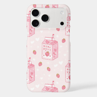 Kawaii Strawberry Milk Carton Pink Pattern