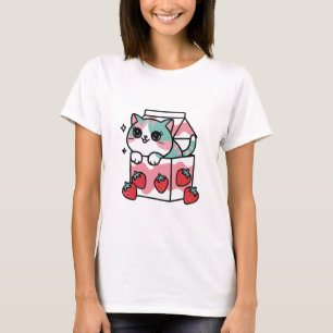 Kawaii strawberry milk cat T-Shirt