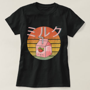 Kawaii Strawberry Milk Retro Art T-Shirt