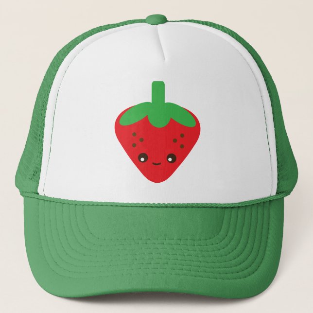 Kawaii Strawberry Trucker Hat (Front)