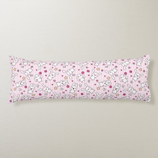 kawaii stripes pattern body pillow (Front)