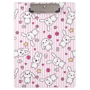 kawaii stripes pattern clipboard