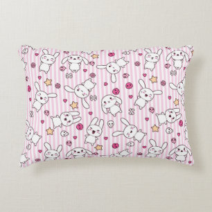 kawaii stripes pattern decorative pillow