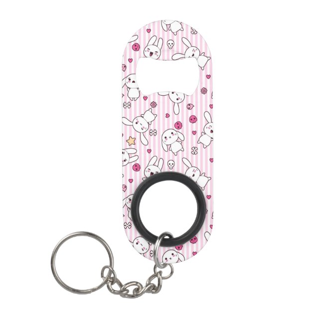 kawaii stripes pattern mini bottle opener (Front)