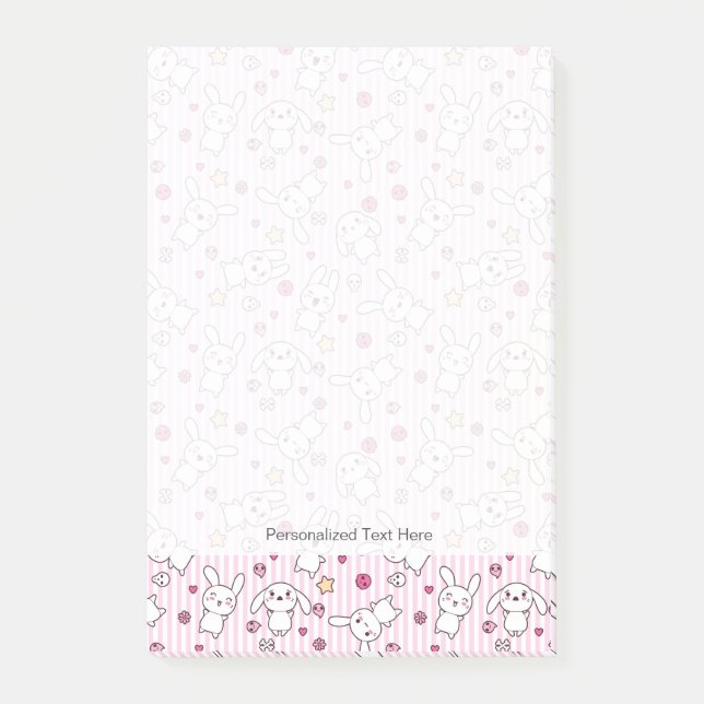 kawaii stripes pattern post-it notes (Front)